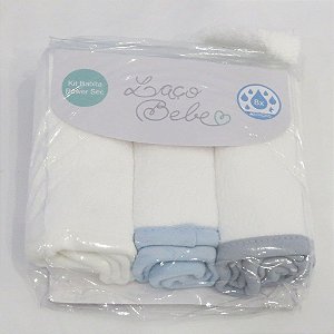 Kit Paninho de Boca Babitas Donna Azul 3 un - Laço Bebê