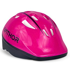 Capacete de Proteção Infantil Rosa Escuro e Preto - Nathor