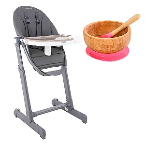 Cadeira de Alimentação Enjoy e Tigela de Bambu com Ventosa