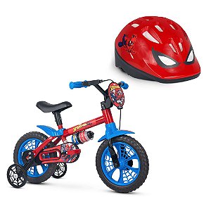 Bicicleta Infantil Aro 12 com Capacete Spider-Man - Nathor
