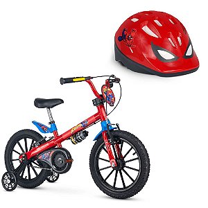 Bicicleta Infantil Aro 16 com Capacete Spider-Man - Nathor