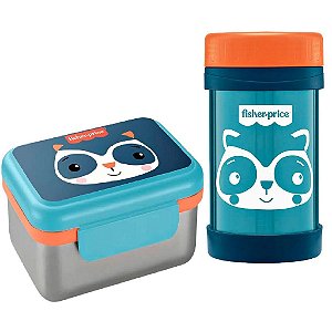 Kit Pote Térmico e Bento Box Hot & Cold Azul - Fisher Price