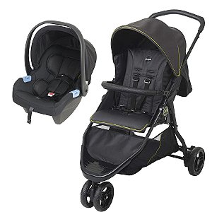 Carrinho de Bebê CR3 Gray Neon com Bebê Conforto - Burigotto