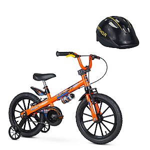 Bicicleta Infantil Aro 16 Extreme e Capacete Preto - Nathor