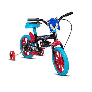 Bicicleta Infantil Sonic Aro 12 Preto e Azul - Verden