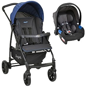 Carrinho de Bebê Ecco CZ Azul e Bebê Conforto - Burigotto