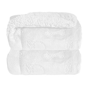 Cobertor Plush com Sherpa Ferrete Branco - Laço Bebê