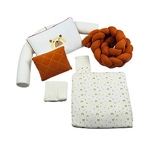 Kit Berço Minimalista Terracota 7 pçs - Hug