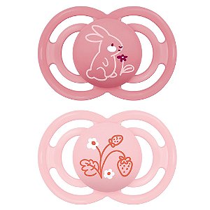 Chupeta Perfect Coelho +16M Dupla Rosa - MAM