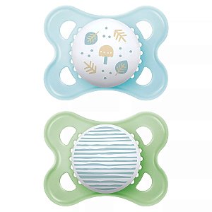 Chupeta Azul e Verde (0-6 m) Embalagem Dupla - MAM