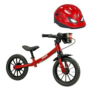 Bicicleta Balance Bike 2 Infantil Caloi Aro 12 com Capacete