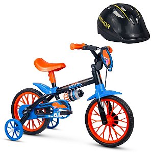 Bicicleta Infantil Aro 12 Com Rodinhas Power Rex E Capacete