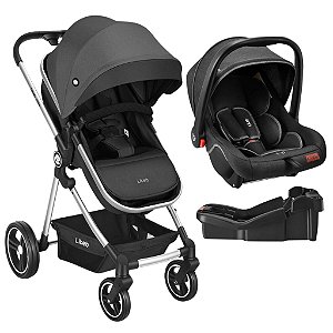 Carrinho de Bebê Moisés Jazz c/ Bebê Conforto e Base - Litet