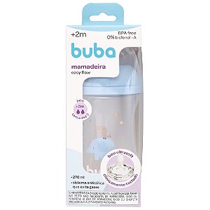 Mamadeira Easy Flow Buba Elefante Azul 270ML +2M
