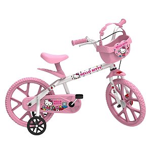 Bicicleta Infantil Bandeirante Aro 14 Hello Kitty Rosa