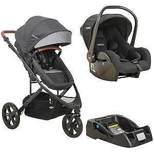 Carrinho De Bebê Trek Com Bebê Conforto e Base Kiddo