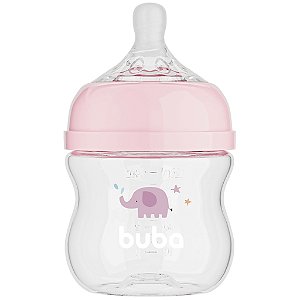Mamadeira Anticólica Buba Easy Flow Elefante Rosa 120ml