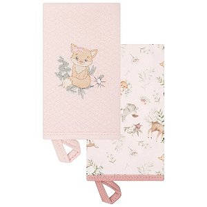 Kit Com 2 Babinhas Hug Gatinho Floresta Magia Rosa