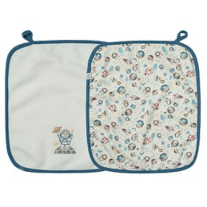 Kit Com 2 Babinhas Hug Astronauta Azul Nimbus