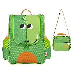 Kit Mochila com Lancheira Tiny Love Infantil Safari Croco