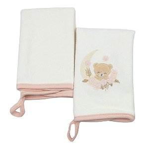 Kit 2 Babinhas Hug New Baby Ursinho e Lua Rosa Pêssego