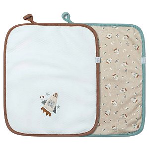 Kit Com 2 Babinhas Hug Foguete Be Brave Marrom e Verde