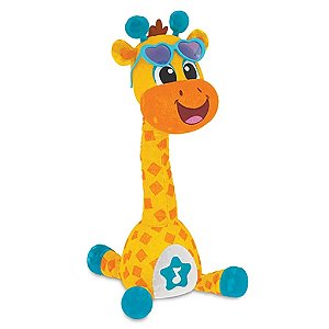 Pelúcia Girafa Musical Shiny Toys Amarelo