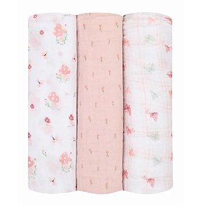 Cueiro Soft Premium Papi Mami Estampado Encantado Cogumelo 120 x 120 cm