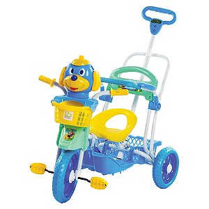 Triciclo Gangorra Bel Fix Cachorrinho com Capota 3 em 1 Azul