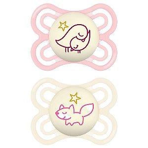 Chupeta MAM Perfect Nigth Dupla (0 - 6M) Pássaro e Raposa