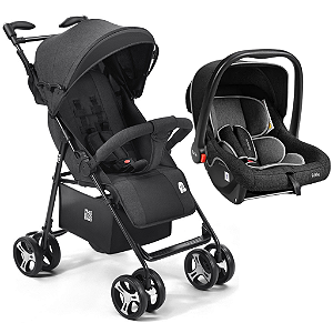 Carrinho de Bebê Multikids Baby Flick com Bebê Conforto Rest Preto