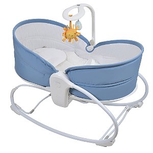 Cadeira Moisés Clingo Aconchego Azul com Vibração e Som