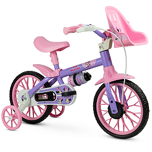 Bicicleta Infantil Nathor Minnie Aro 12 com Rodinhas