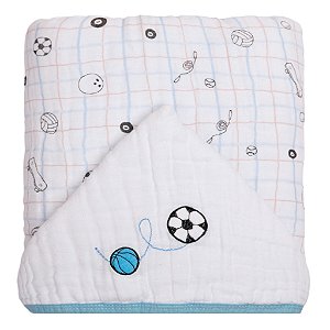 Toalhão de Banho Infantil Soft Papi Mami com Capuz Esporte Xadrez
