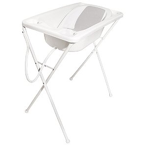 Conjunto de Banheira Trio com Assento e Suporte (até 20 kg) - Branco - Galzerano