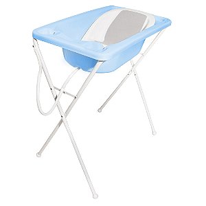 Conjunto de Banheira Trio com Assento e Suporte (até 20 kg) - Azul - Galzerano