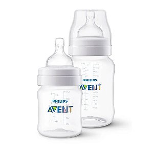 Conjunto de Mamadeiras Clássica Anti-Cólica 125ml e 260ml (+0M) - Neutra - Philips Avent