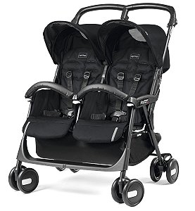 Carrinho de Bebê para Gêmeos Aria Shopper Twin (até 15 kg) - Class Black - Peg-Pérego