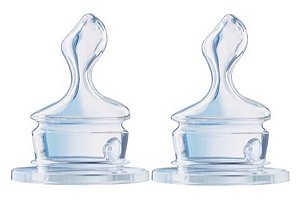 2 Un. Bico de Silicone Classic Liq. Médios Tam.1 (0 - 6m) - NUK