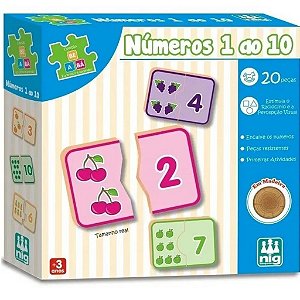 Jogo Educativo De Encaixar Números 1 ao 10 NIG Brinquedos