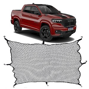 Rede Caçamba Ram Rampage 140x140 Reforçada Com Elástico Nas Pontas e 8 Ganchos Para Separar e Conter Cargas
