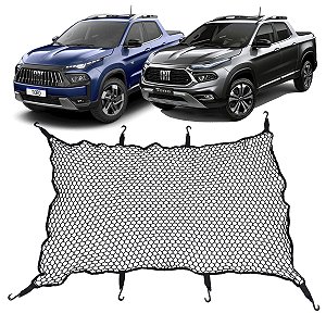 Rede Caçamba Caminhonete Fiat Toro 100x150 Reforçada Com Elástico Nas Pontas e Ganchos Rede de Carga