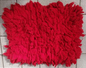 Coxinilho Vermelho Trançado Lã De Carneiro Pelego Tamanho M Para Arreio Cavalgada Doma e Lida Muares e Equinos