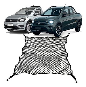 Rede Caçamba Volkswagen Saveiro 100x100 Poliéster com Ganchos e Elástico nas Pontas