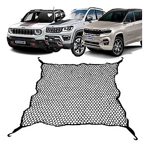 Rede Porta-malas Jeep Renegade Compass Commander 100x100 Poliéster com Ganchos e Elástico