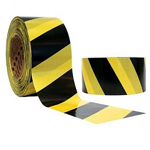 FITA DE DEMARCAÇÃO ADESIVA ZEBRADA (Un.) - 48mmX30Mt (preta e amarela)