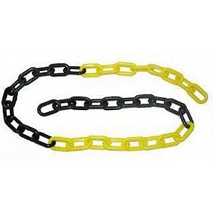 CORRENTE PLASTICA GRANDE 09MM PRETA/AMARELA (mt)