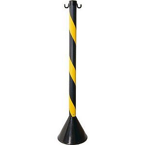PEDESTAL PLASTICO ZEBRADO 93 CM PRETO/AMARELO
