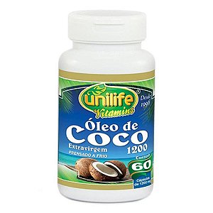 Óleo de Coco - Extra virgem 60 Cápsulas Unilife