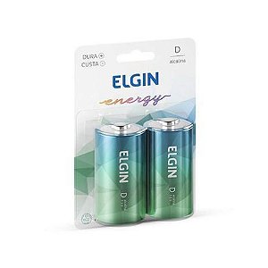 Pilha Alcalina D Elgin LR20 1.5V BLISTER COM 2